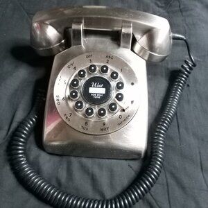 Vintage Silver Crosley Telephone Model #CR-58 Digital/Rotary Desk Phone 2003